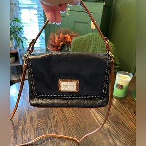 #Authentic TIGNANELLO Black/Brown Leather Crossbody Organizer